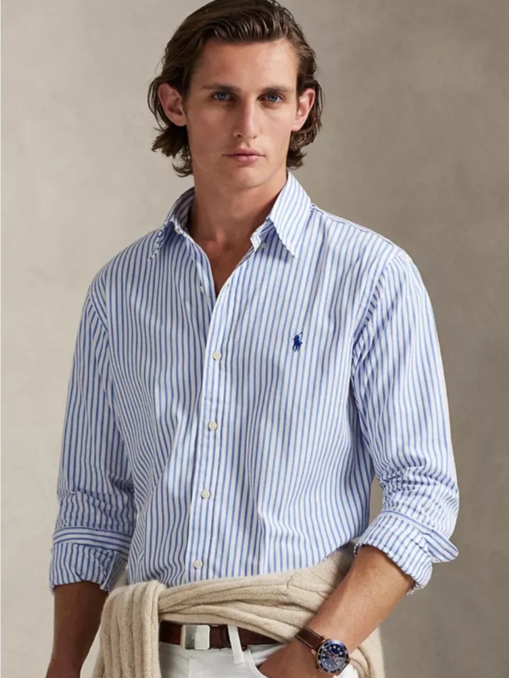 Polo Ralph Lauren Men's Classic Fit Striped Stretch Poplin Shirt size XL